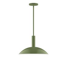  STGX476-22-L13 - 16" Stack Half Dome LED Stem Hung Pendant, Fern Green