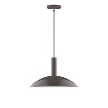  STGX476-51-L13 - 16" Stack Half Dome LED Stem Hung Pendant, Architectural Bronze