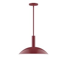  STGX476-55-L13 - 16" Stack Half Dome LED Stem Hung Pendant, Barn Red