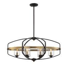 Savoy House 1-8042-6-79 - Kirkland 6-Light Linear Chandelier in English Bronze and Warm Brass