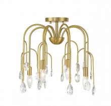  6-6684-4-127 - Anholt 4-Light Convertible Semi-Flush or Pendant in Noble Brass