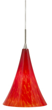 Stone Lighting PD182RDSNX3M - Pendant Belle Grande Red Satin Nickel GY6.35 Xenon 35W Monopoint Canopy