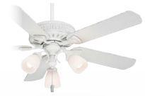  54005 - Three Light Cottage White Glass: Snowflake Linen Ceiling Fan