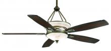  64395 - Eight Light Aged Bronze Glass: Faux Alabaster Ceiling Fan