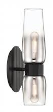  9760-MB-CLGR - Flame 2-Light Vanity Sconce - Matte Black