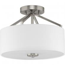  P350239-009 - Goodwin Collection 13 in. Two-Light Brushed Nickel Modern Farmhouse Semi-Flush Mount Convertible