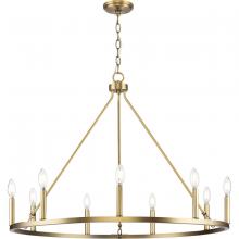  P400314-163 - Gilliam Collection Nine-Light Vintage Brass New Traditional Chandelier