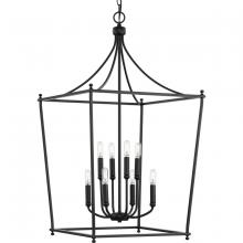 Progress P500371-31M - Parkhurst Collection Eight-Light New Traditional Matte Black  Chandelier Foyer Light