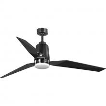 Progress P250038-231-30 - Bixby Collection 60" Indoor/Outdoor Three-Blade Black Chrome Ceiling Fan
