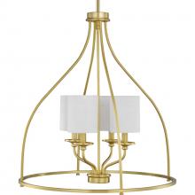  P500285-012 - Bonita Collection Four-Light Satin brass Foyer Chandelier