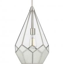 Progress P5319-09 - Cinq Collection One-Light Brushed Nickel Clear Glass Global Pendant Light