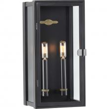 Progress P560268-108 - Stature Collection Two-Light Oil Rubbed Bronze and Clear Glass Transitional Style Medium Outdoor Wal
