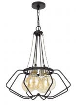  FX-3750-4 - 60W x 4 Ladue metal chandelier (Edison bulbs shown ARE included)