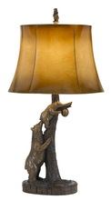  BO-2731TB - 150W 3 Way Bear Resin Table Lamp With Leathrette Shade