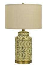  BO-2885TB-2 - 24.5" Height Ceramic Table Lamp in Antique Gold Finish