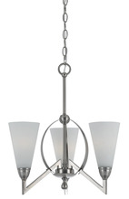  FX-3508/3 - 19" Inch Three Light Chandelier in Brushed Steel