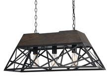  FX-3585-3 - 13.5" Inch Tall Wood Chandelier in Dark Bronze Wood Finish