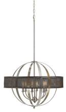  FX-3622-6 - 22" Inch Tall Steel Chandelier in Brushed Steel Finish