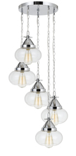  FX-3624-5P - 60W X 5 Maywood Glass Pendant (Edison Bulbs Not included)