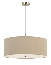  FX-3628-3P - 12.25" Height Fabric Pendant Fixture in Linen