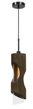  FX-3669-1P - 60W Zamora Wood Pendant With Clear Glass Shade (Edison Bulb Not included)