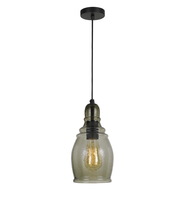  FX-3675-1 - 11.5" Height Glass Pendant in Smoky Finish and 72" Cord