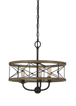  FX-3685-3 - 16" Height Metal Pendant in Distressed Ivory and Iron Finish