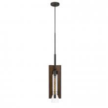  FX-3690-1 - 38" Height Wood and Metal Pendant in Wood Color Finish