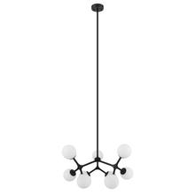 Eglo 204031A - 9x3W Semi Flush w/ Matte Black Finish & Opal Glass. Can be converted to a Pendant with 2x3