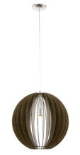  94636A - 1x60W Pendant w/ Matte Nickel Finish & Dark Brown Shade