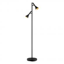  97806A - Cortaderas - Floor Lamp Black Gold Interior Metal Shade