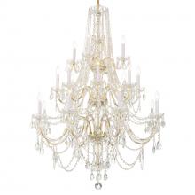  1157-PB-CL-MWP - Traditional Crystal 20 Light Hand Cut Crystal Polished Brass Chandelier