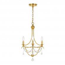  423-GA - Metro 3 Light Antique Gold Mini Chandelier