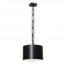  8683-MK-WH - Brian Patrick Flynn Alston 1 Light Matte Black + White Mini Pendant