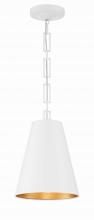  8685-MT-GA - Brian Patrick Flynn Alston 2 Light Matte White + Antique Gold Mini Pendant