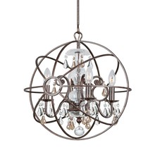  9025-EB-GS-MWP - Solaris 4 Light Golden Shadow Crystal English Bronze Mini Chandelier