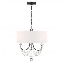  DEL-90803-MK - Delilah 3 Light Matte Black Mini Chandelier