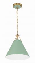  XAV-B8301-VG-GR - Xavier 1 Light Vibrant Gold + Green Mini Pendant