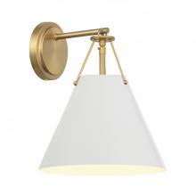  XAV-B8311-VG-WH - Xavier 1 Light Vibrant Gold + White Sconce