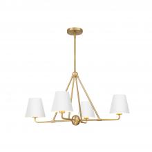  XAV-B9304-VG-WH - Xavier 4 Light Vibrant Gold + White Chandelier