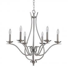  IN11250SN - Genevieve Indoor 6-Light Chandelier In Satin Nickel