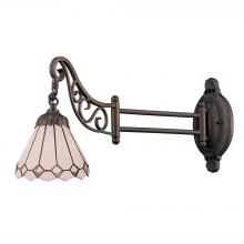 ELK Home Plus 079-TB-04 - Mix-N-Match 1-Light Swingarm Wall Lamp in Tiffany Bronze and Tiffany Style Glass