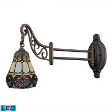 ELK Home Plus 079-TB-21-LED - Mix-N-Match 1-Light Swingarm Wall Lamp in Tiffany Bronze and Tiffany Style Glass - Includes LED Bulb