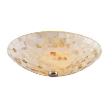  10140/2 - Capri 2-Light Semi Flush in Satin Nickel with Capiz Shell Glass