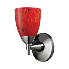  10150/1PC-FR - Celina 1-Light Wall Lamp in Polished Chrome with Fire Red Glass