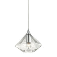  10440/1 - Geometrics 1-Light Mini Pendant in Polished Chrome with Light Amber Faceted Glass