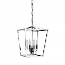  1080-PN-NG - Cage 12'' Wide 4-Light Pendant - Polished Nickel