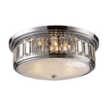  11227/3 - Flushmounts 3-Light Flush Mount in Polished Chrome with Glass and Crystal