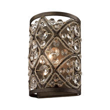  11584/1 - Amherst 1-Light Vanity Sconce in Antique Bronze with Clear Crystal and Beaded Glass Diffuser