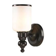  11590/1 - Bristol Way 1-Light Vanity Lamp in Oil Rubbed Bronze with Opal White Blown Glass